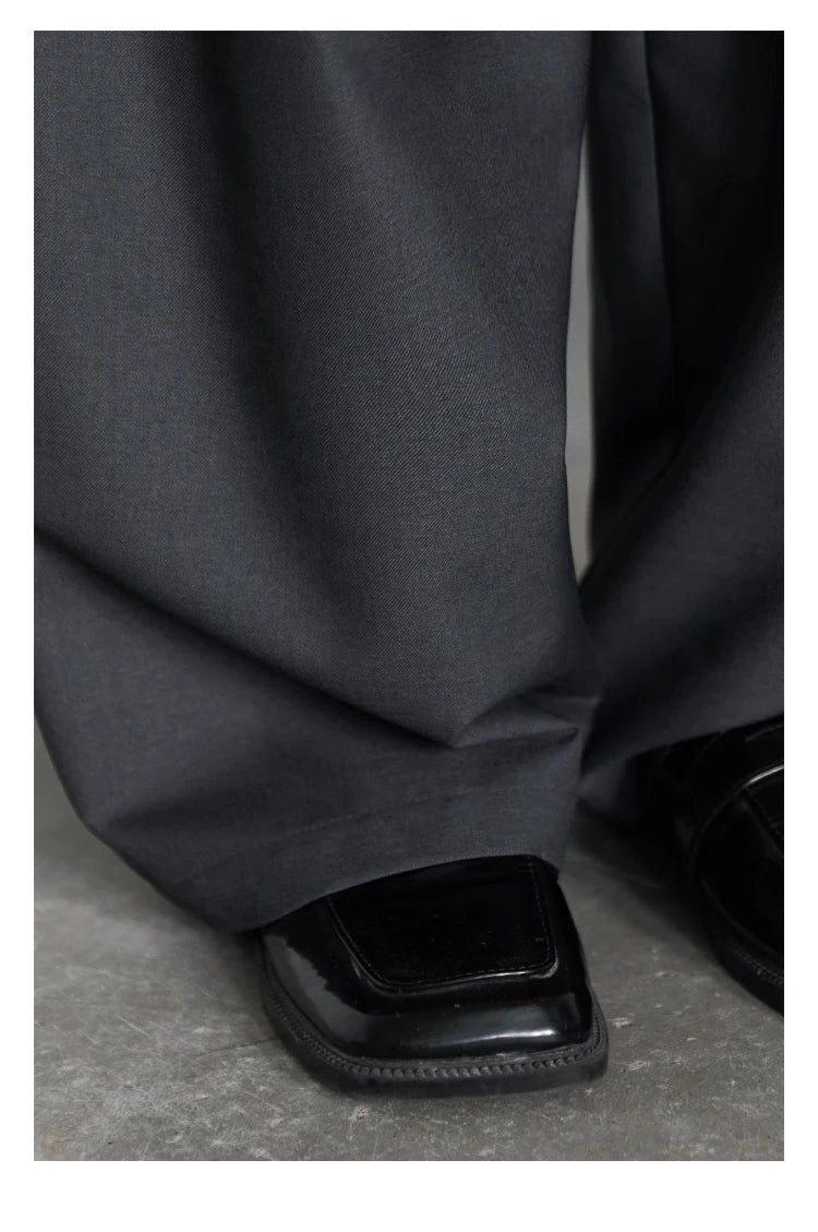 CHIC VEN Women Pants Solid Loose Casual Wide Leg Pant Drawstring Pleated Female Suit Trousers Office Ladies Sping Autumn 2025