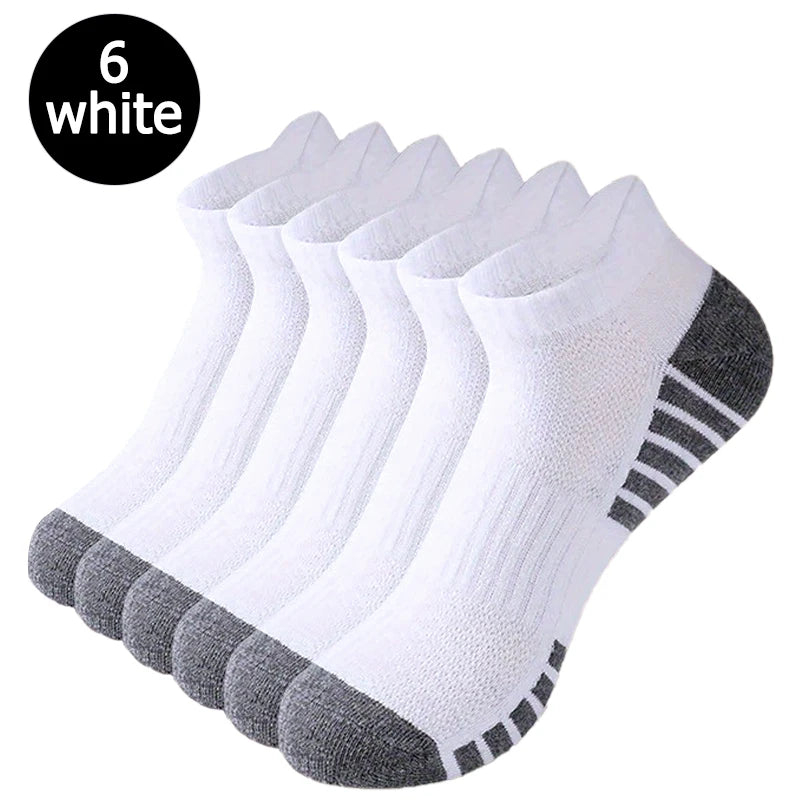 6/12 pairs of anti odor and sweat absorbing mesh breathable socks suitable for running outdoor sports men's and women's socks