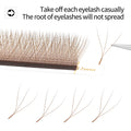 XIUSUZAKI Brown W Shaped Lashes 2D 3D 4D 5D YY Automatic Flowering Premade Fans 2 Tips 3D Eyelashes Extensions Individual Lashes