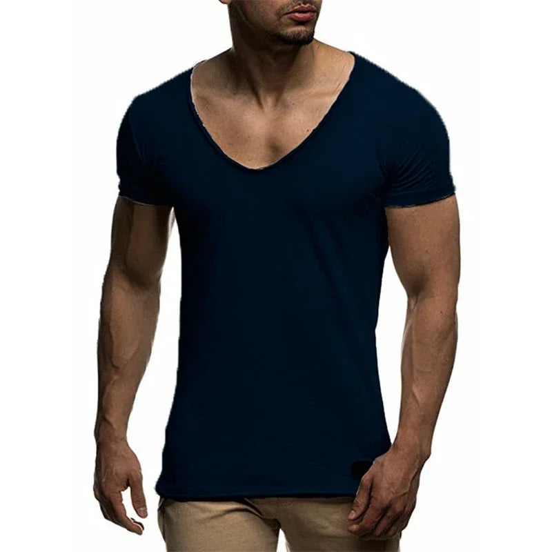MRMT 2026 Brand New Men's T Shirt Fashion Chicken Heart V Collar Recreation T-shirt for Male Short-sleeved Man Tops T-shirt Tees