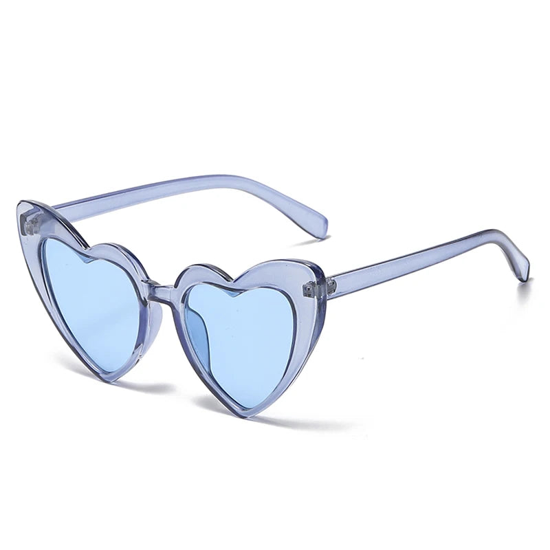 Heart Shaped Sunglasses Women Cat Eye Female Sun Glasses Luxury Brand Retro Love Black Red Eyewear Men Oversize Shade