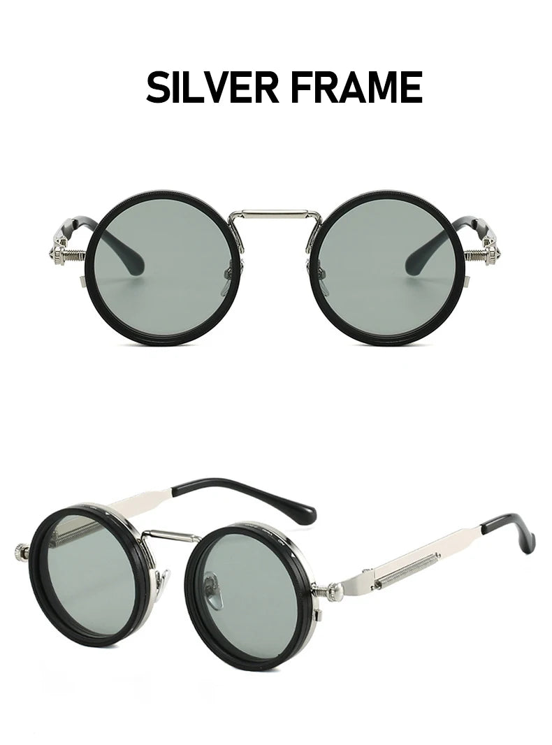 Polarized Round Sunglasses ND9 Adjustable Dimming Sun Glasses Steampunk Men Women Retro Punk Fishing Eyewear Outdoor With Case