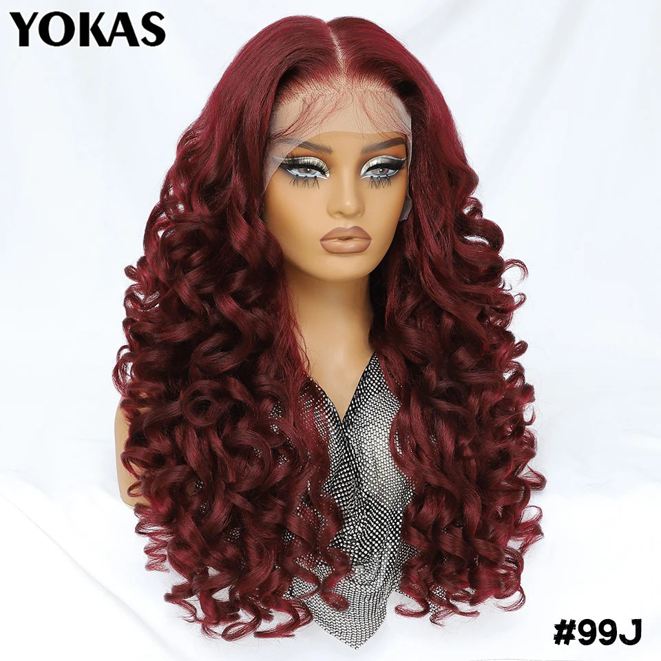 Lace Front Wigs Curly Latisha Synthetic High Quality Blonde Pink Blue Black White Red Brown Wig With Baby Hair For African Women
