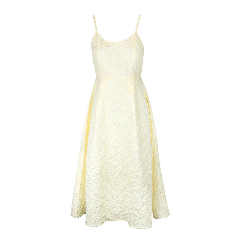 Women A-Line Dresses New Summer Solid Sexy Backless O-Neck Low Chest Sling Maxi Dress Streetwear Fashion Casual Slim Lady Dress