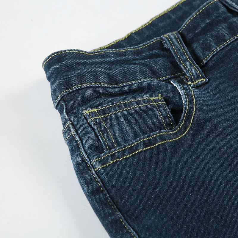 Retro Y2k Jeans Baggy Floral Embroidery Jeans Women Vintage 2000s Low Rise Flared Denim Pants High Street Basic Trousers