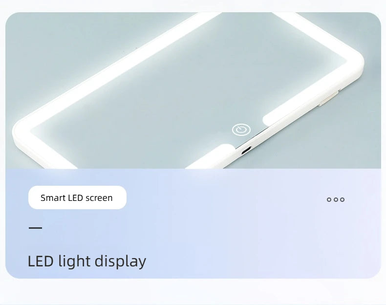 Car Interior Mirrors Sun Visor Plate LED HD Makeup Mirror for Girls Women Rechargeable Fill Light Universal Thin Vanity Mirror