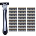 Metal Handle Manual Profession Face Care Beard 3-Layers Blade Safety Raze And Shaving Razor Stand Shaver Base For Man