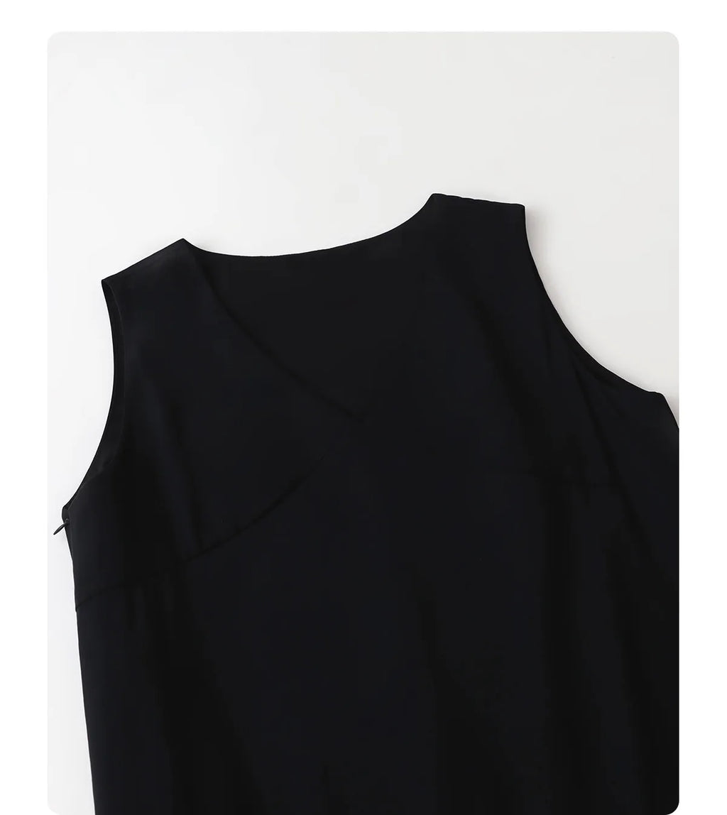 CHIC VEN Fashion Women Dresses Solid A Line Loose Casual V-neck Sleeveless Female Dress Mid-length Spring Summer 2026