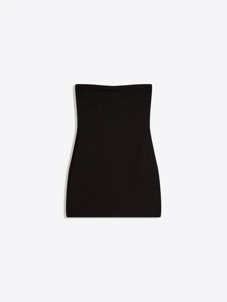Yellow Strapless Tube Bandage Mini Dress Women Sexy Solid Color Sleeveless Backless Slim Dresses 2026 New Summer Party Club Gown
