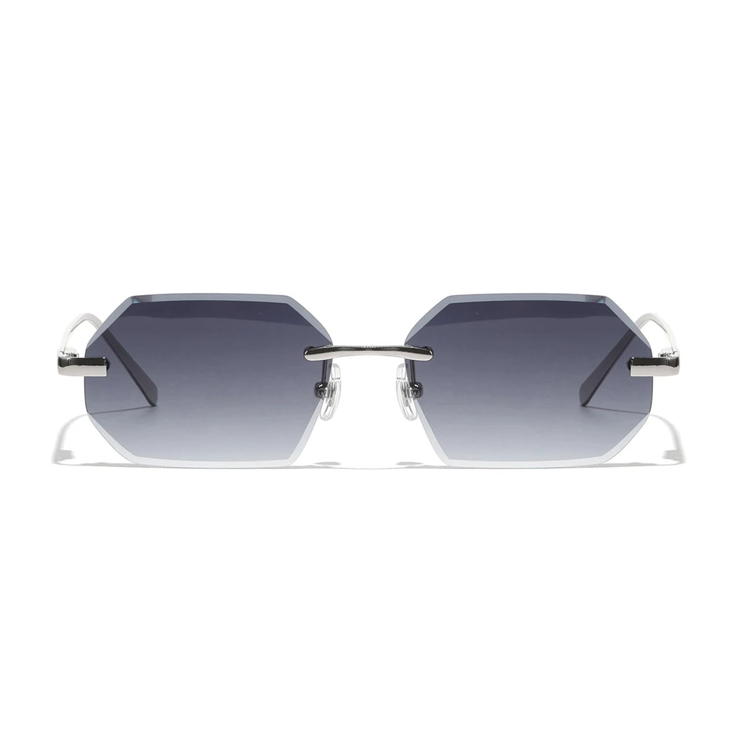 Ruiao Sunglasses Men Brand Designer Fashion Rimless Sun Glasses Shades Diamond Cut Lens Ladies Frameless Metal Eye glasses