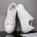 Business Casual Men's Shoes Soft Women Shoes Comfortable Casual PU Leather Shoes for Men Autumn Solid White Men Sneakers