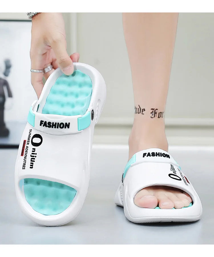 Pallene Summer Men's Slippers EVA Lightweight Slides Indoor Outdoor Sandals Leisure Beach Shoes Comfort Soft Sole Men's Slippers