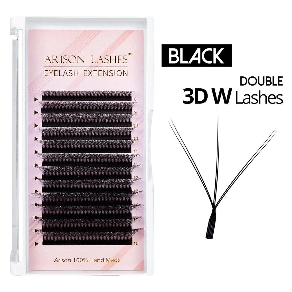ARISON 3D/4D/5D/6D W-Shape Eyelashes Extension Premade Volume Fans YY-shape Lashes Faux Mink Soft Easy Faning Natural Lash