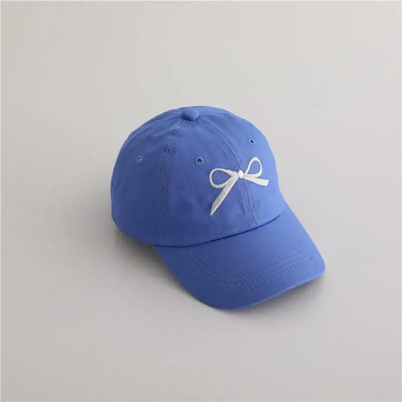 Fashion Children Embroidery Bow Baseball Hats Kids Accessories Boy Girl Vacation Sunscreen Hat Cotton Baby Adjustable Casual Cap