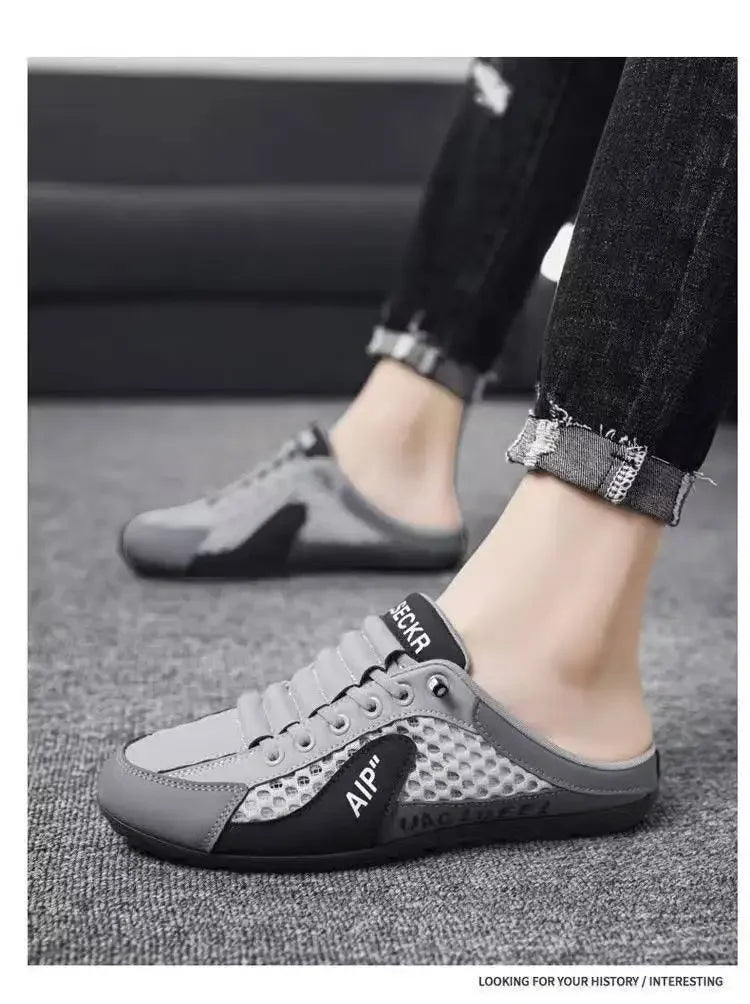 Men's Fashion Soft-soled Half Slippers Summer Men Trendy Bottom Casual Shoes Soft Sole Support Shoes Sneakers Zapatos De Hombre