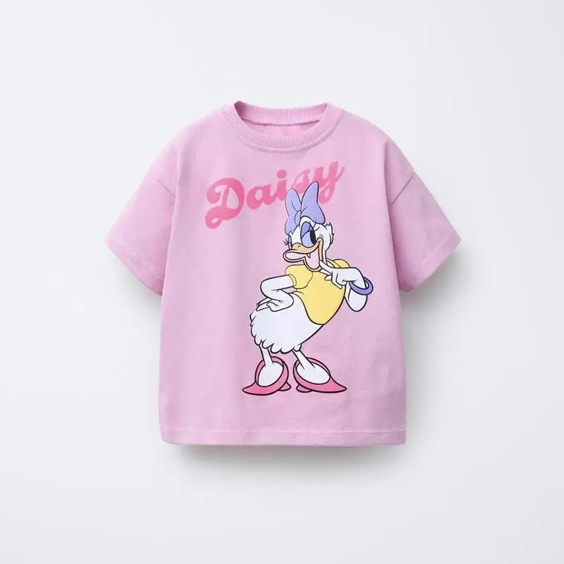 Cute T-shirt Printing Tees For 0-7Age Child New Short Sleeve Summer Clothing Cartoon Fashion Versatile Base Shirt Toddler Wear