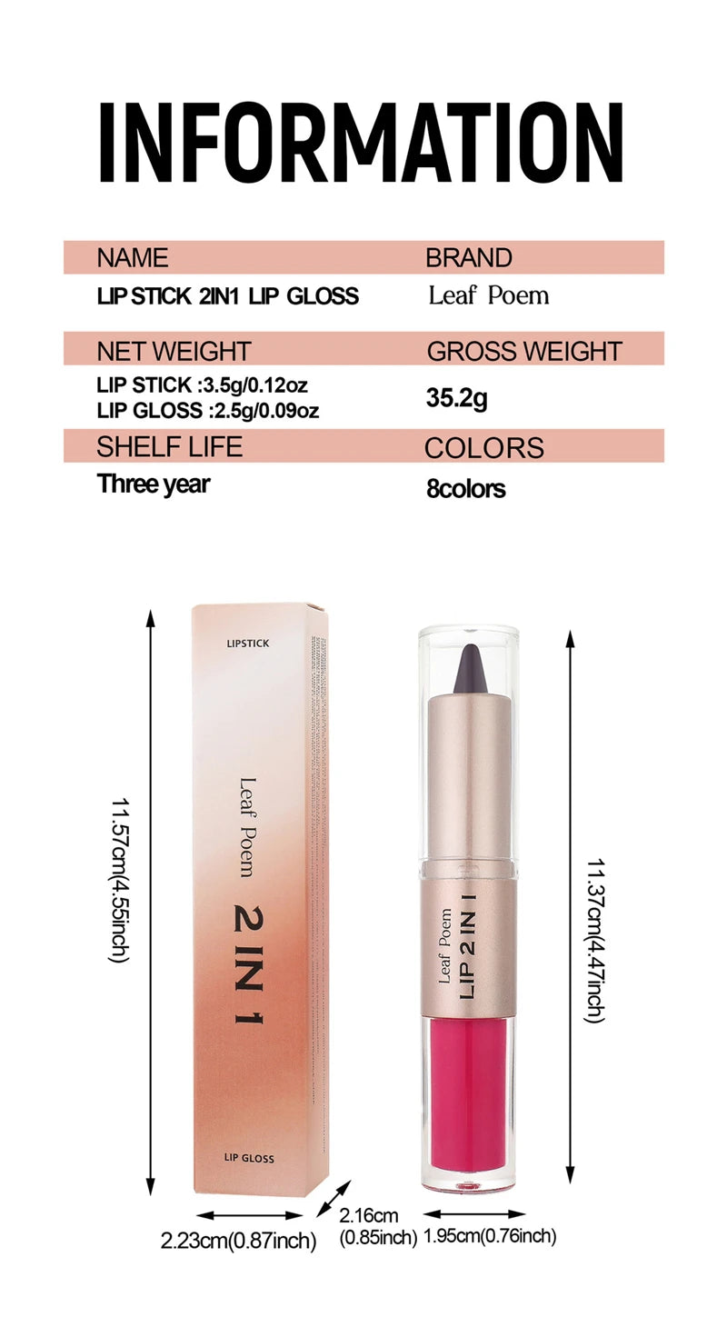 Black Brown Tapered Lip Liner Contour Pencil Double Head Mirror Plumping Lip Glaze Crystal Gloss Sexy Red Lips Tint Makeup New