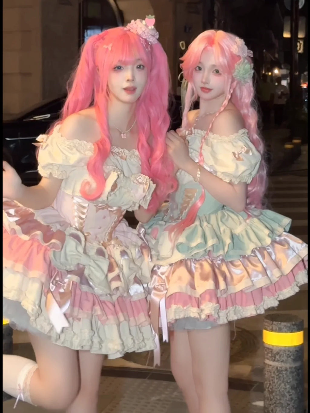 New Girls Birthday Lolita Dress 2026 Spring and Summer Women's Tube Top Satin Bowknot Slim Pettiskirt Short Mini Party Dress