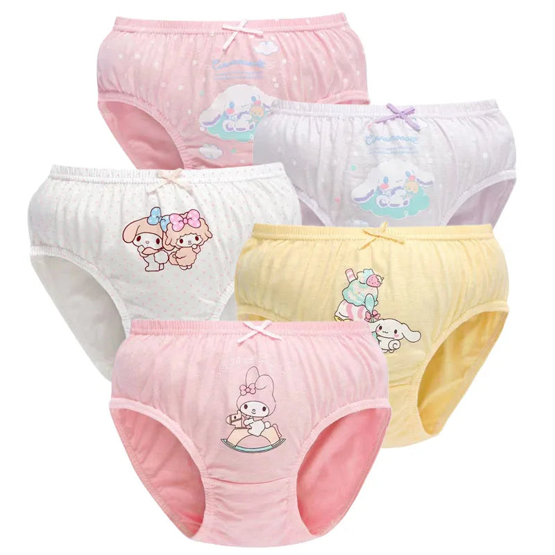 5 Packs/Box Children Underwear Mickey Cartoon Girls Panties Soft Cotton Kids Triangle Panty Breathable Girls Briefs Gift Box