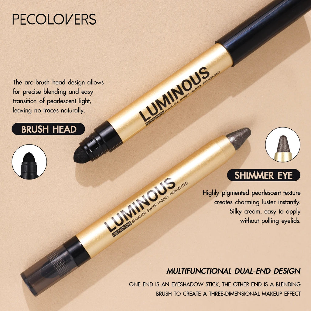 1PC Anti-smudge, Glitter and Matte Finish for Beginners, Vibrant Metallic, Silky, Double Headed Eye Shadow Stick for Bold Look