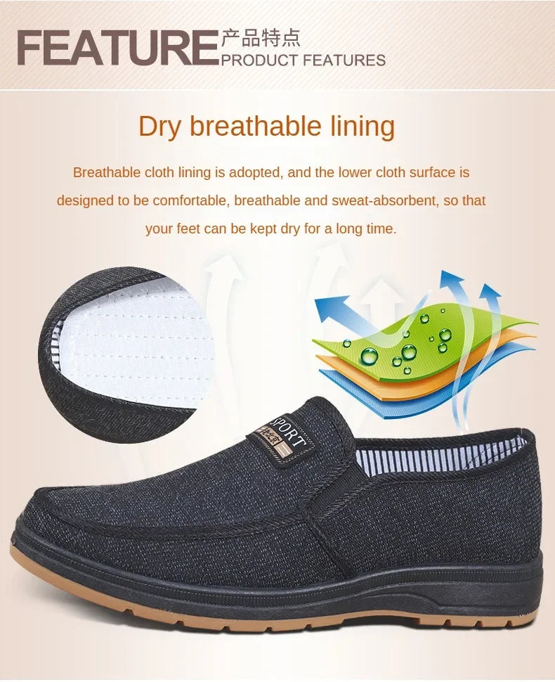Hot selling men's sports shoes for spring and summer 2024, casual old Beijing walking shoes, breathable men's cloth shoes