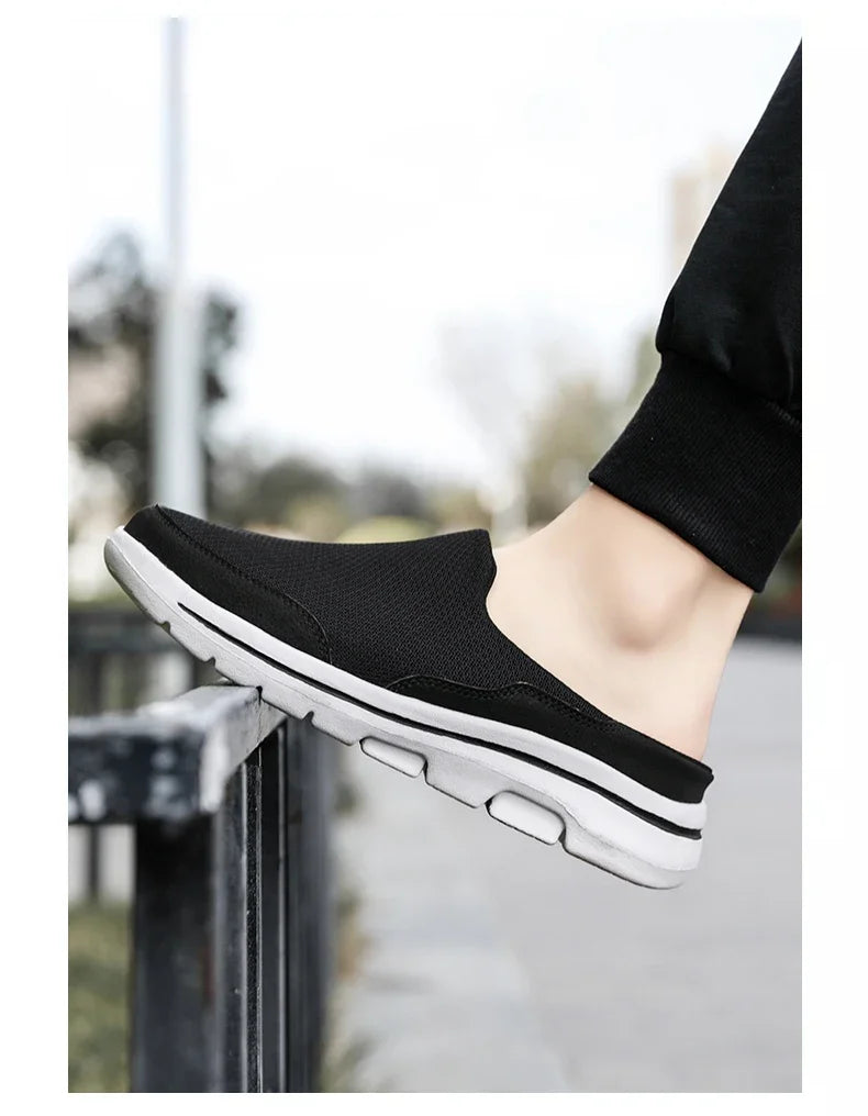 2025 Men Slippers Summer Breathable Home Indoor Slippers Men Thick Bottom Slides Fashion Couple Walking Shoes Plus Size 39-48
