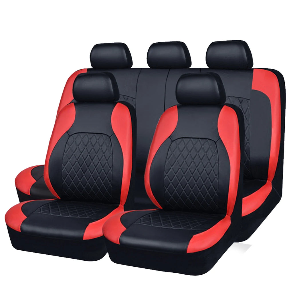 Universal Internal Seat Covers 4PCS All-Season Quilted Faux Leather Car Seat Cover