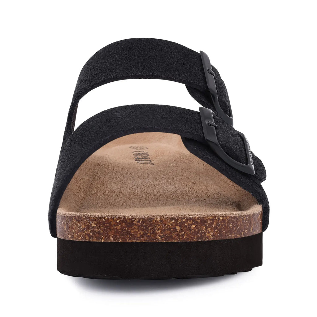 Bebealy Women's Cork Footbed Slide Men Sandal Summer Outdoor Sandals With Adjustable Buckle Beach Sandals Vacation Pool Sandals