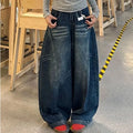 Casual Womens Y2K Loose Baggy Jeans Blue Washed High Street Vintage Cargo Pants Wide Leg Oversized Trousers y2k pants