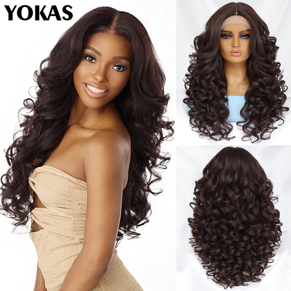 Lace Front Wigs Curly Latisha Synthetic High Quality Blonde Pink Blue Black White Red Brown Wig With Baby Hair For African Women