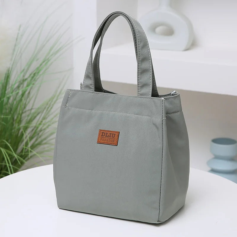 Large Capacity Lunch Bag with Aluminum Foil Insulation for Work, Simple and Practical Top Handle Bag