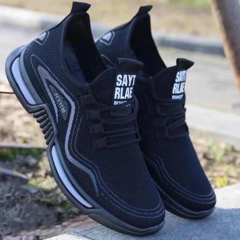 Leisure running shoes new summer Men's trendy breathable sneakers soft sole mesh shoes resistant versatile men sports shoes