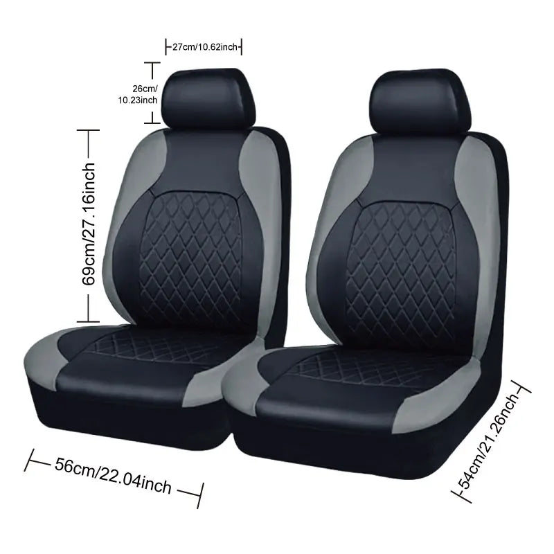 Universal Internal Seat Covers 4PCS All-Season Quilted Faux Leather Car Seat Cover