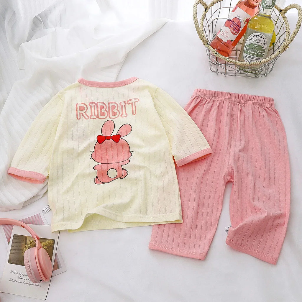 Kids Clothes Children's Set 100 Cotton Summer Pajamas Boys Girls Home Clothes Air Conditioning Clothes Loungewear Outfit