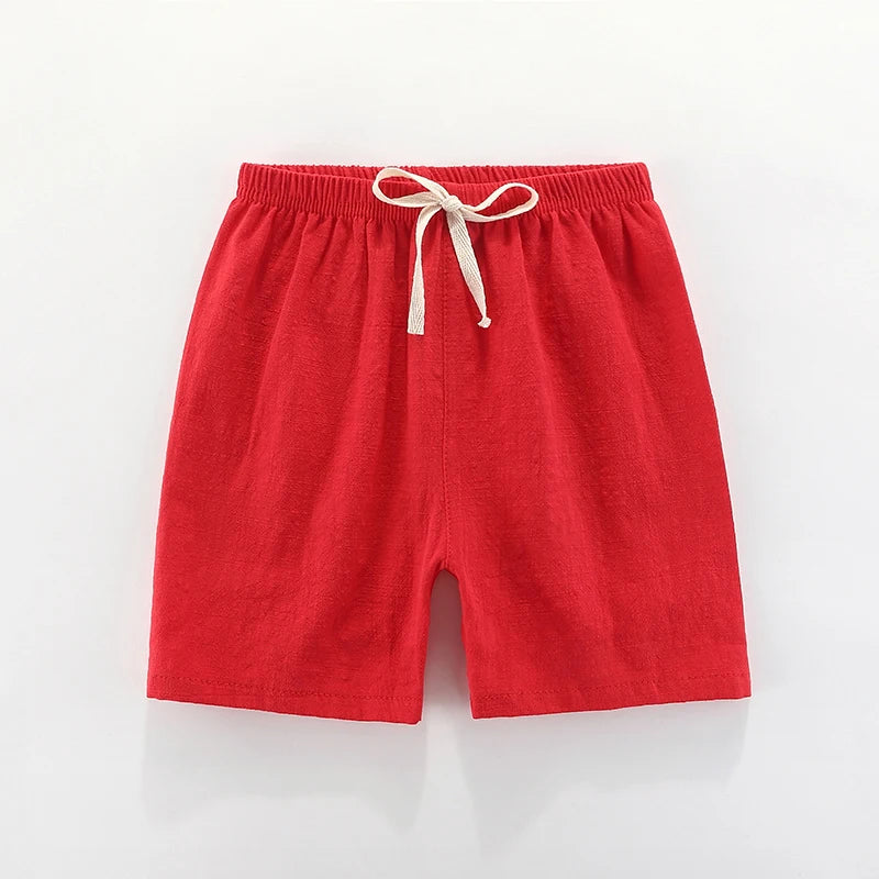 Boys Shorts Kids Shorts Candy Color Girls Children Summer Beach Loose Shorts Casual Pants Cotton & Linen Comfortable 2-10Yrs Hot
