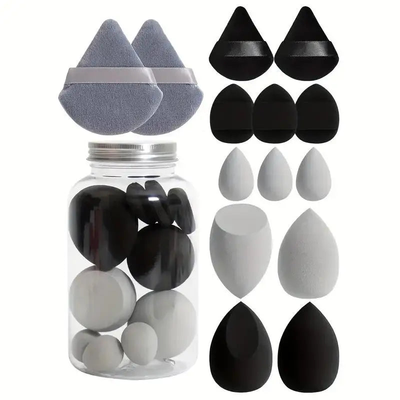 14pcs Makeup Sponge Set Canned High Quality Non-Latex Soft For Liquid Bb Cream Powder Application Dry Wet Dual-Use Powder Puff