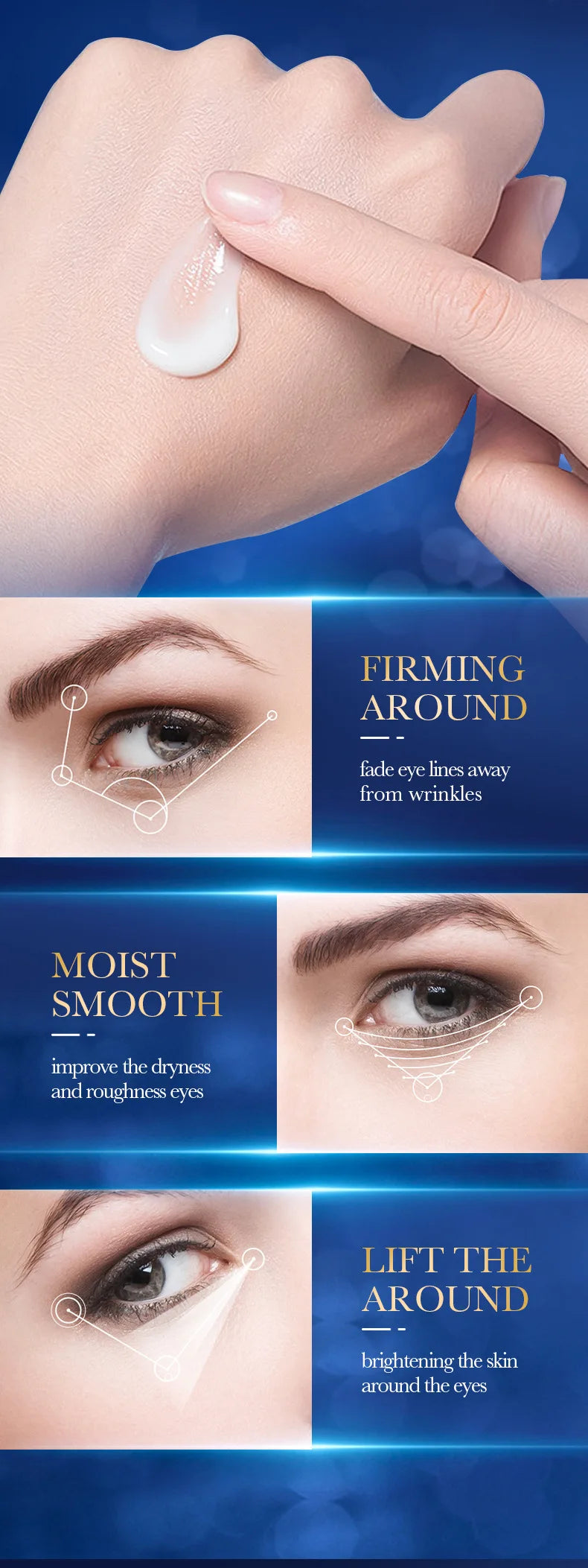 SADOER Caffeine Moisturizing Eye Cream Anti Dark Circles Eyes Bags Remover Firming Eye Creams Beauty Korea Skin Care