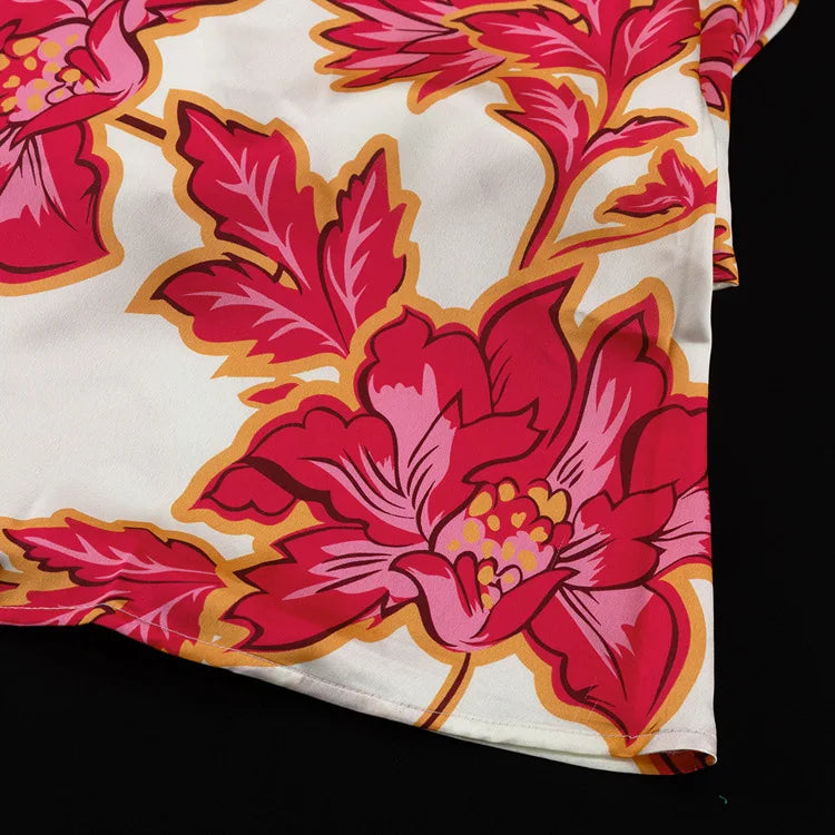 Fashion Satin Printing Sloping Shoulders Dresses Spring Women Single Shoulder Sleeves Dress Autumn High Waist Hip Hugging Dress