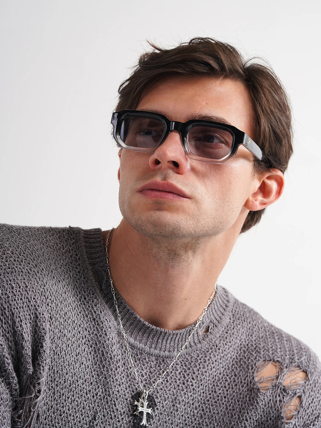 Ruiao Men Vintage Rectangle Frame Sunglasses Fashion Retro Sun Glasses Luxury Brand Design UV400 Shades Eyewear Women Sun Glasse