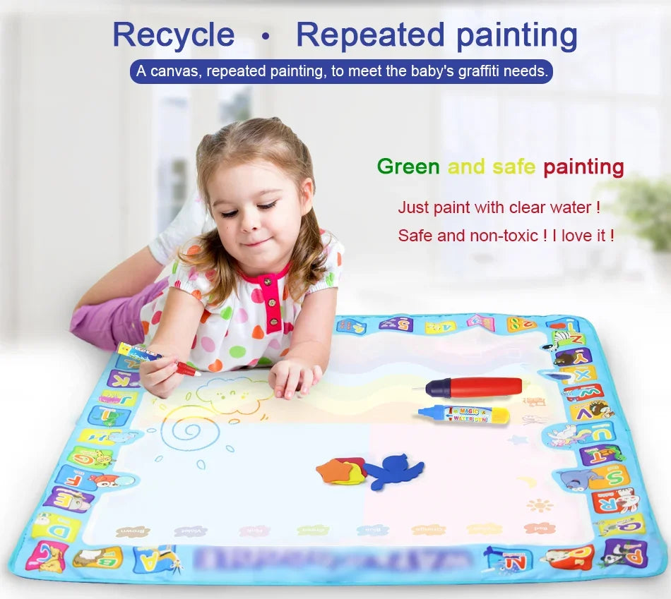 Oversized Magical Water Canvas pens Montessori Toys Learning Blanket Writing  Drawing Repeated Graffiti Painting  toy
