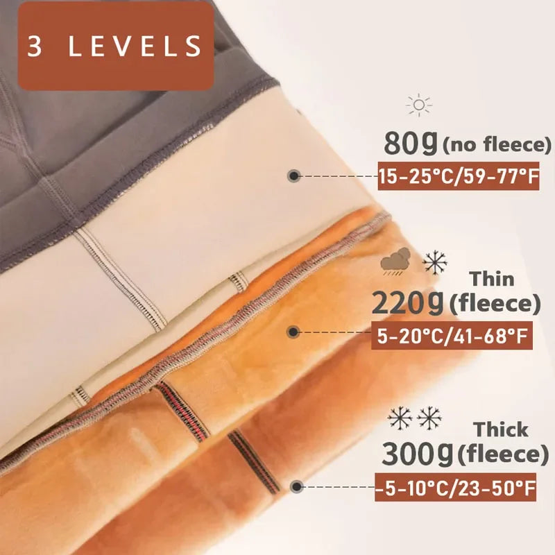 Warm Tights For Women Winter Fleece Leggings Thermal Stockings Woman Insulated Printed Pantyhose Skin Effect Sock Pants