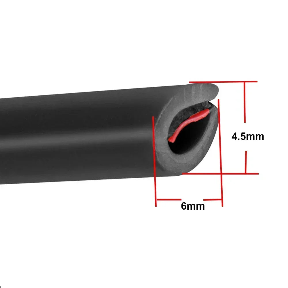 5M Car Door Edge Scratch Protector Strip Auto U Type Rubber Moulding Trim Protection Side Adhesive Sealing Guard Sticker