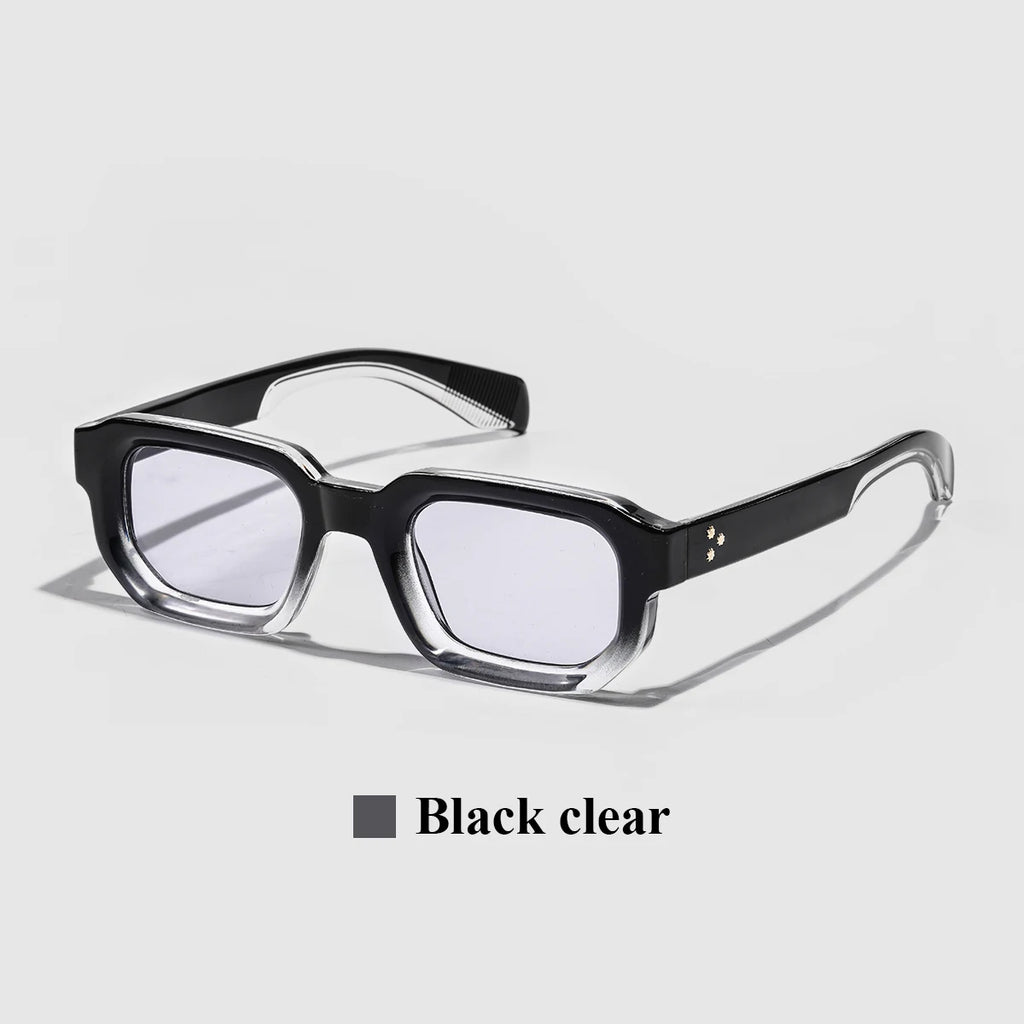 Ruiao Men Vintage Rectangle Frame Sunglasses Fashion Retro Sun Glasses Luxury Brand Design UV400 Shades Eyewear Women Sun Glasse