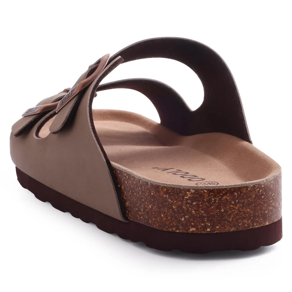 Bebealy Women's Cork Footbed Slide Men Sandal Summer Outdoor Sandals With Adjustable Buckle Beach Sandals Vacation Pool Sandals