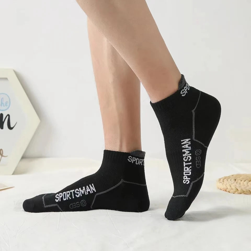 6 Pairs Socks Men's Short Socks Sweat Absorbent and Odorous Basketball Socks Running Sports Socks Breathable Mesh Men's Socks
