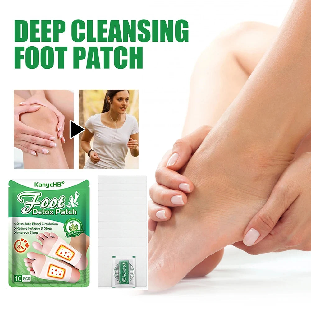 Chinese Medicine Foot Patch Organic Ginger Wormwood Foot Patch Stress Relief Feet Deep Sleep Detox Sticker Foot Care Tools