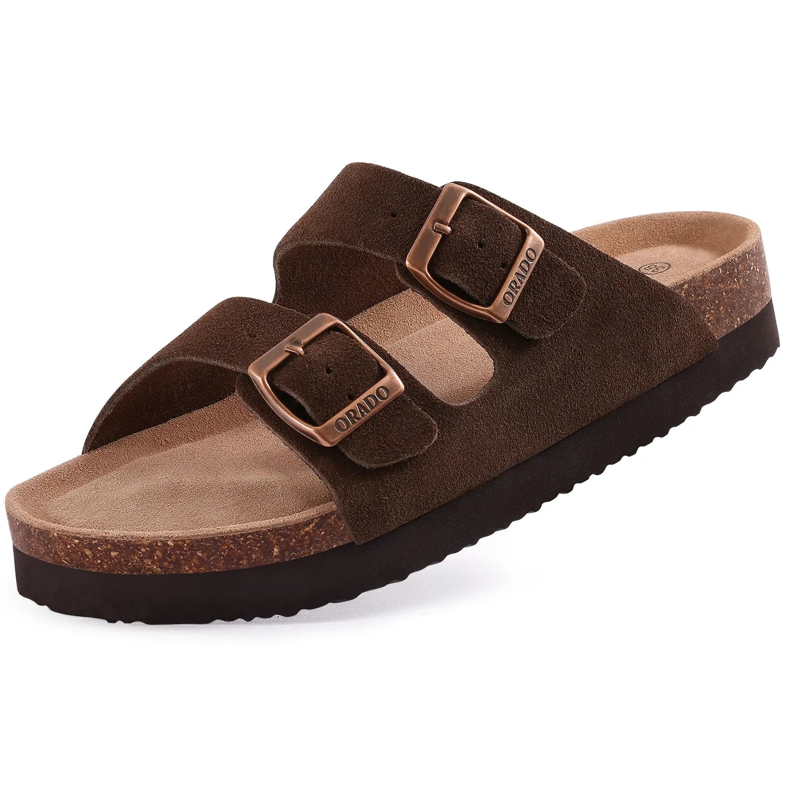 Bebealy Women's Cork Footbed Slide Men Sandal Summer Outdoor Sandals With Adjustable Buckle Beach Sandals Vacation Pool Sandals