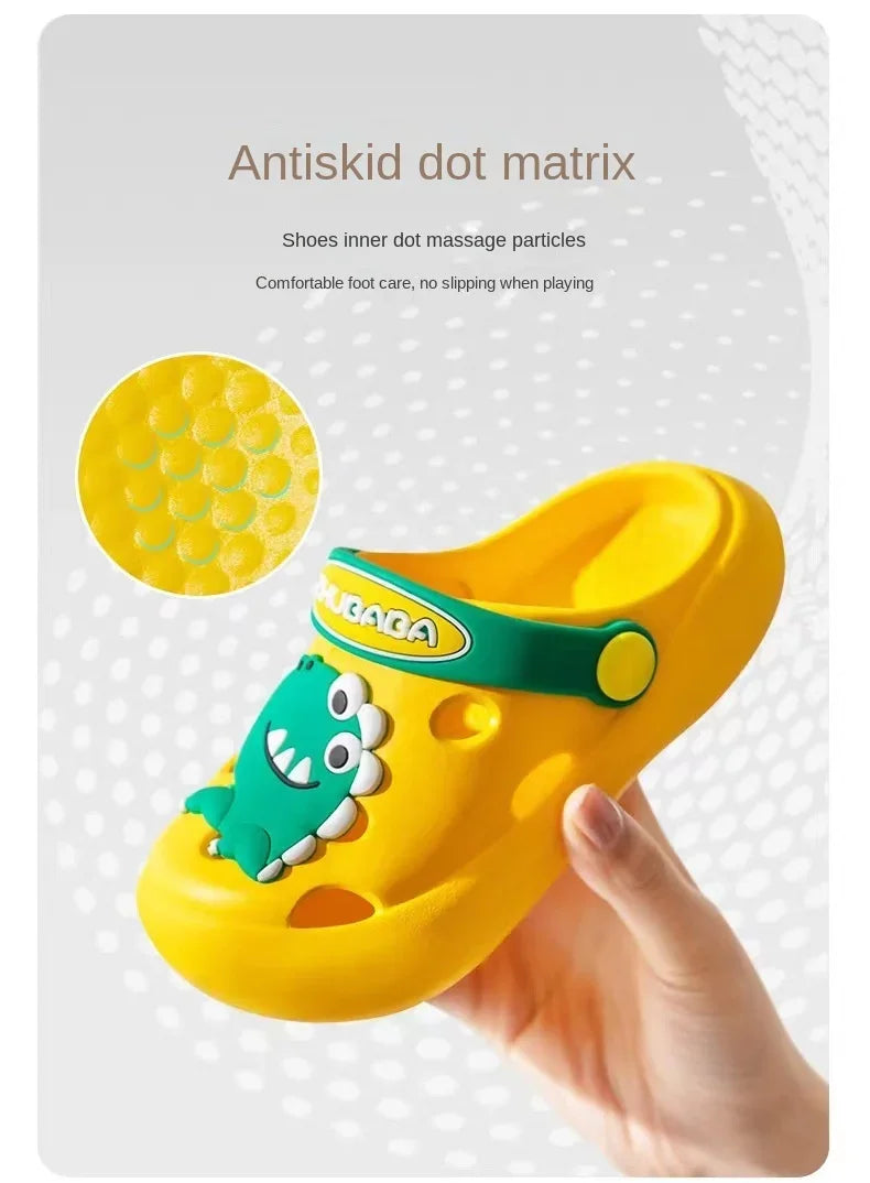 Cartoon Home Slippers Kids Fashion Cute Soft Soled Non-slip Sandals Summer New Design Shoes Baby Unisex PVC Round Head Slippers