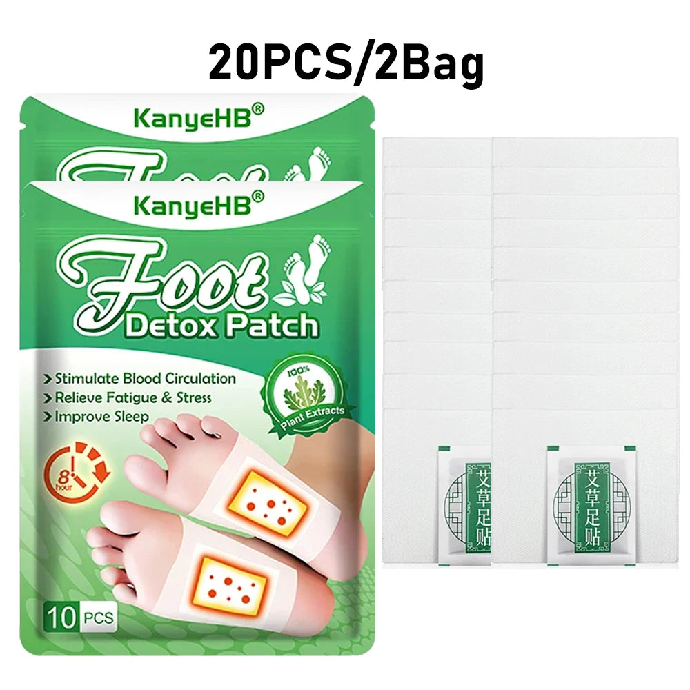 Chinese Medicine Foot Patch Organic Ginger Wormwood Foot Patch Stress Relief Feet Deep Sleep Detox Sticker Foot Care Tools