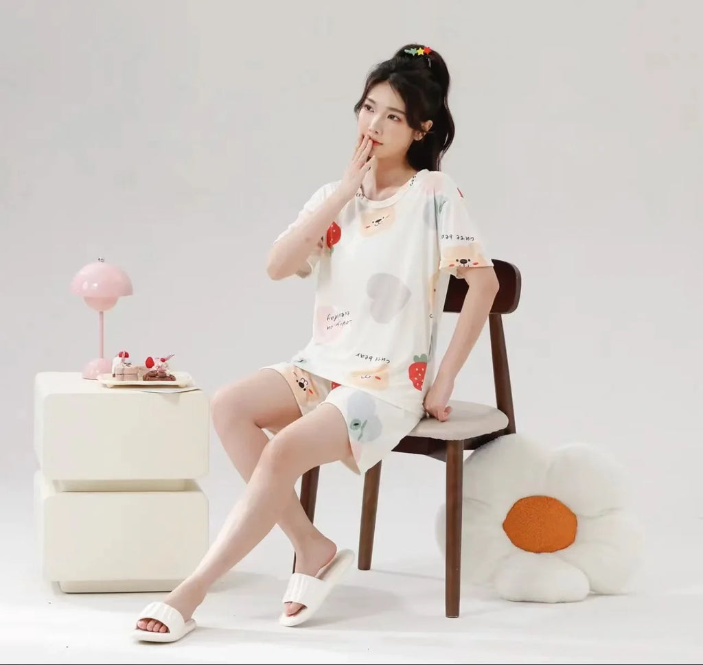 Sleepwear Set Women Short Pajamas for Women Women's Summer Pajamas Pajama Sets Pijama Woman Home Wear Panties Sleep Lounge